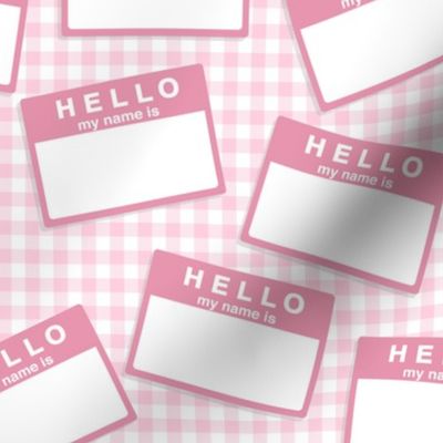 baby pink name badges