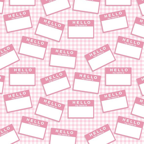 baby pink name badges