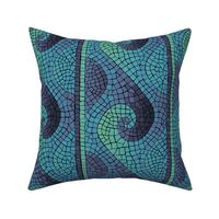 wave mosaic - indigo, blue, aqua, green