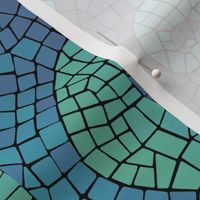 wave mosaic - indigo, blue, aqua, green