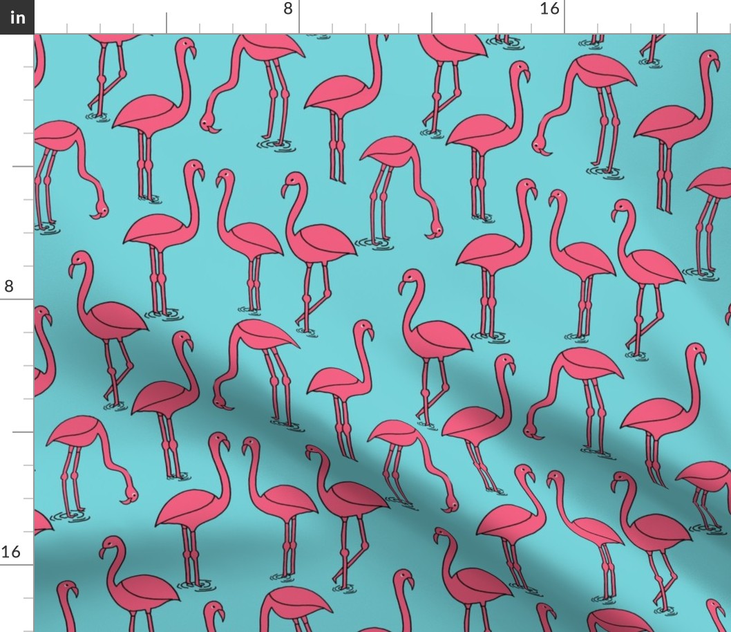 Flamingo - Aqua by Andrea Lauren