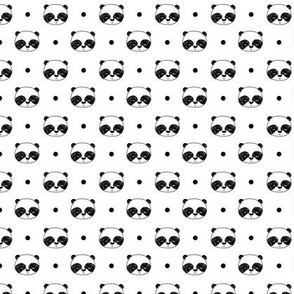 panda // black and white panda cute illustration kawaii panda face fabric