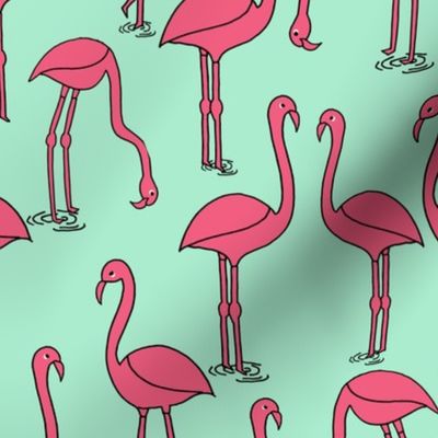 Flamingo - Pistachio by Andrea Lauren