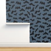 bat // halloween bat blue kids nursery dark blue boys bats geo geometric bat cave