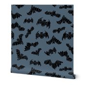 bat // halloween bat blue kids nursery dark blue boys bats geo geometric bat cave