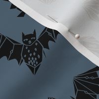 bat // halloween bat blue kids nursery dark blue boys bats geo geometric bat cave