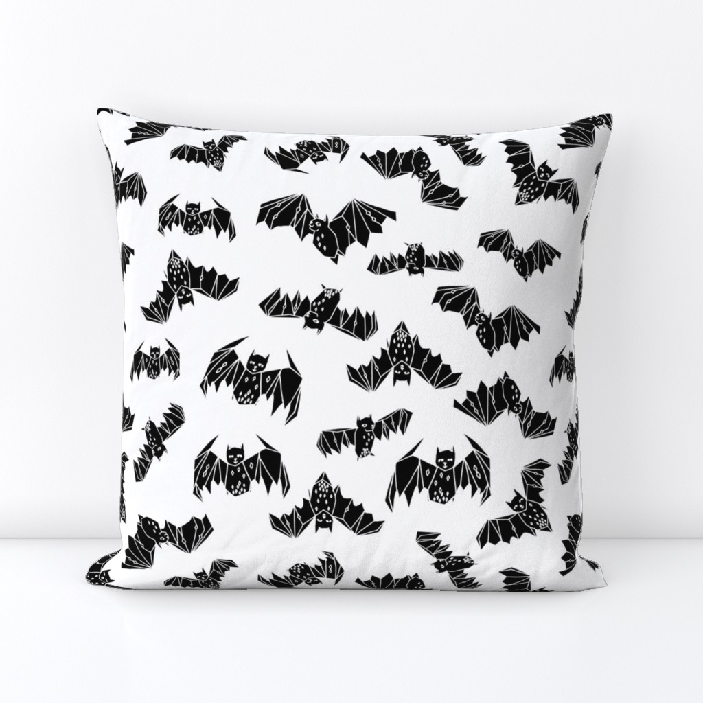 bat // geo bat bats halloween black and white kids nursery non-direcitonal