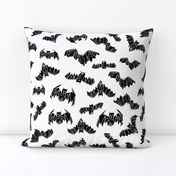 bat // geo bat bats halloween black and white kids nursery non-direcitonal