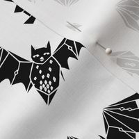 bat // geo bat bats halloween black and white kids nursery non-direcitonal