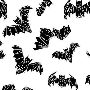 bat // geo bat bats halloween black and white kids nursery non-direcitonal