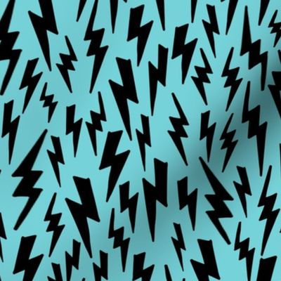 lightning bolt // aqua blue 80s 90s fabric bolts design bolt fabric andrea lauren fabric