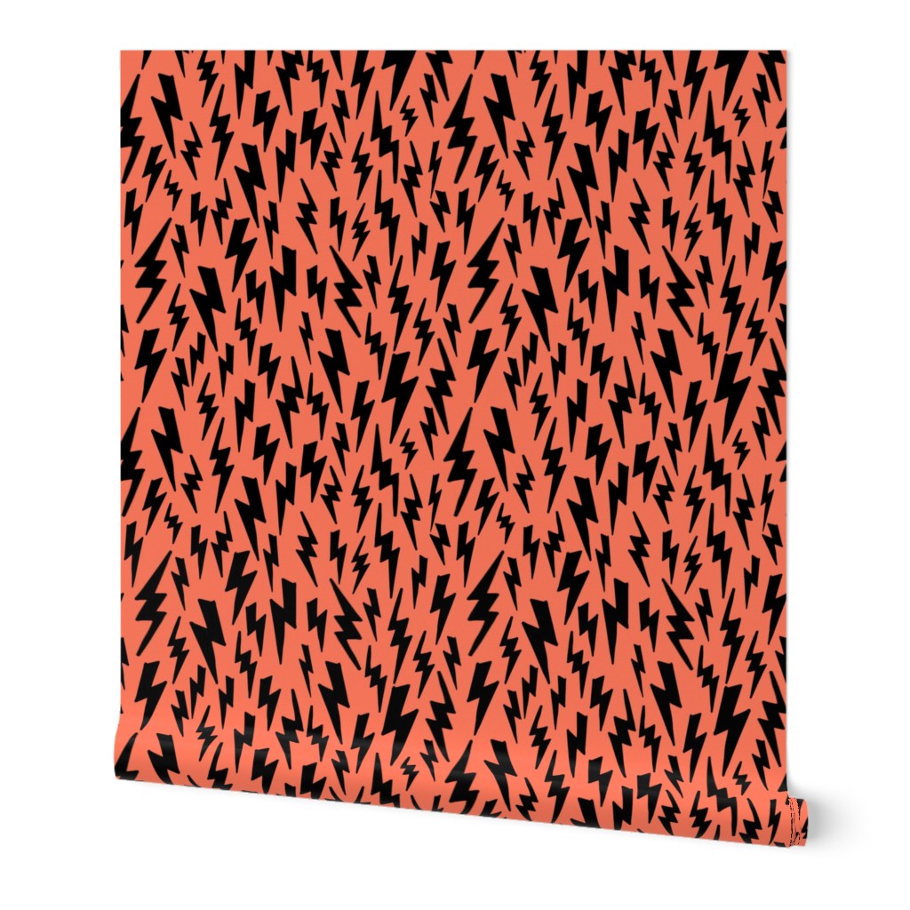 lightning bolt // orange coral lighting bolt fabric andrea lauren design bolts fabric design andrea lauren halloween