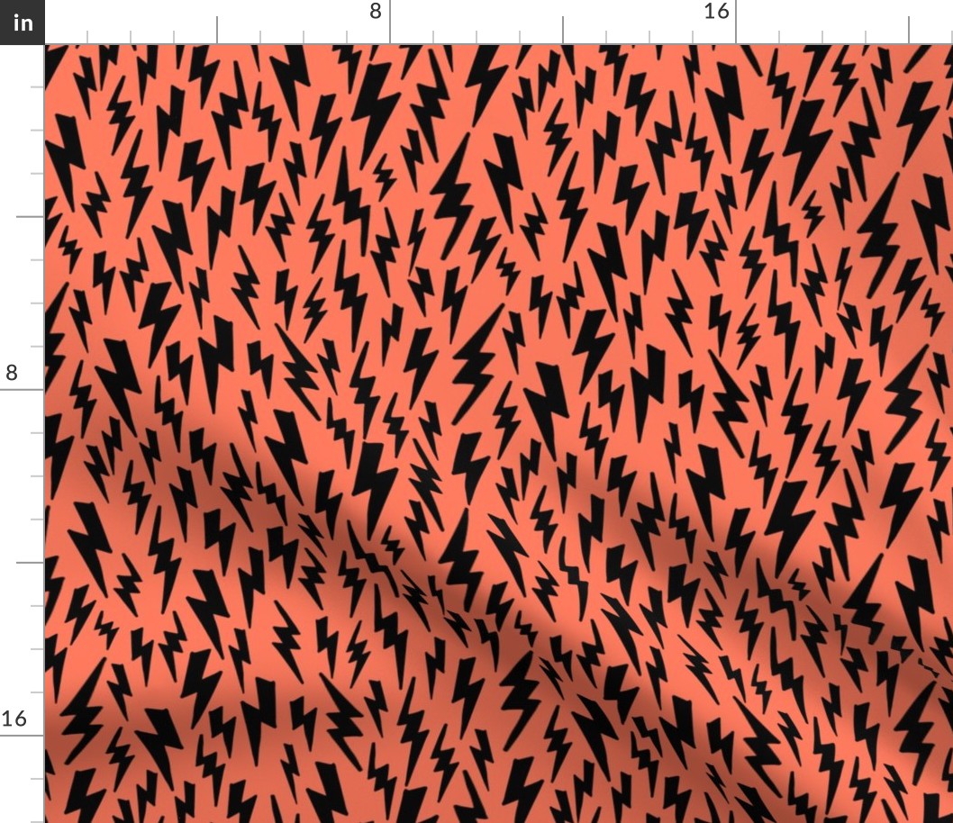 lightning bolt // orange coral lighting bolt fabric andrea lauren design bolts fabric design andrea lauren halloween