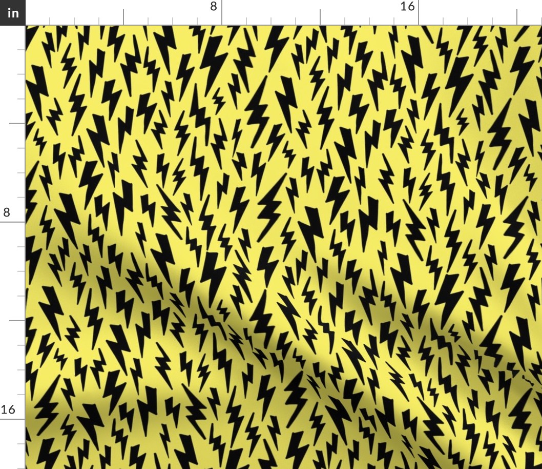 lightning bolt // yellow lightning bolt fabric 80s 90s fabric design andrea lauren fabric lightning bolts