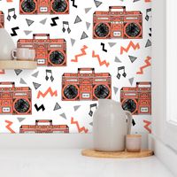 80s boombox // music trendy 80s fabric 80s design