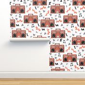 80s boombox // music trendy 80s fabric 80s design