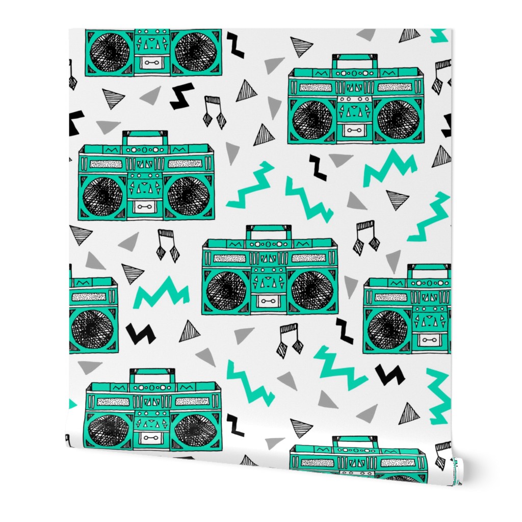 80s boombox // 80s print, 80s trend, 80s fabric, music fabric boombox boombox fabric