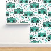 80s boombox // 80s print, 80s trend, 80s fabric, music fabric boombox boombox fabric