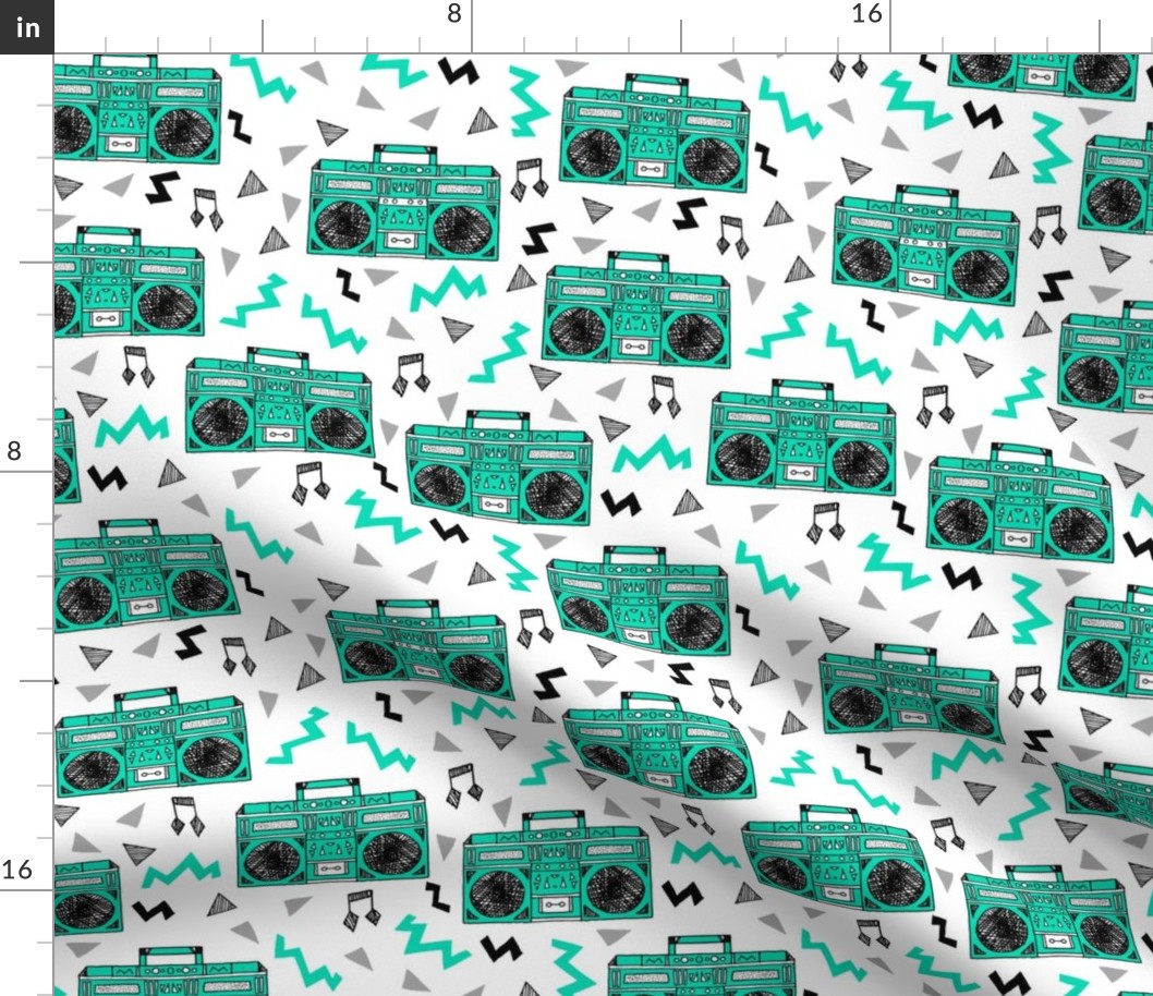 80s boombox // 80s print, 80s trend, 80s fabric, music fabric boombox boombox fabric