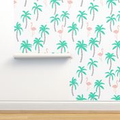 palm trees // pastel flamingo tropical pink and grey kids summer tropical girls tropical palm trees palms