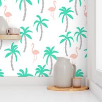 palm trees // pastel flamingo tropical pink and grey kids summer tropical girls tropical palm trees palms