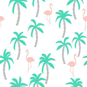palm trees // pastel flamingo tropical pink and grey kids summer tropical girls tropical palm trees palms