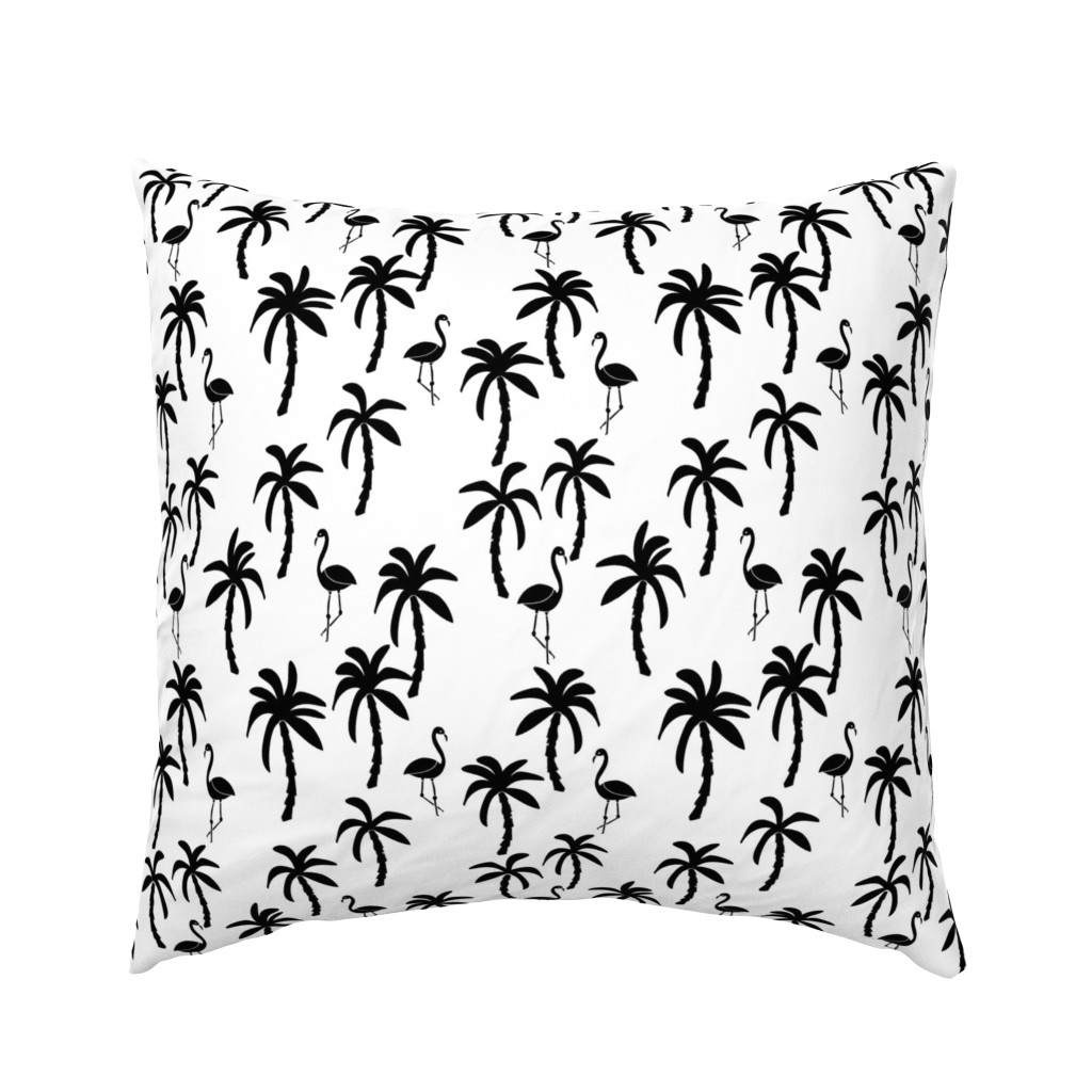 palm tree // black and white palms palm trees palm print flamingo bird summer kids monochrome