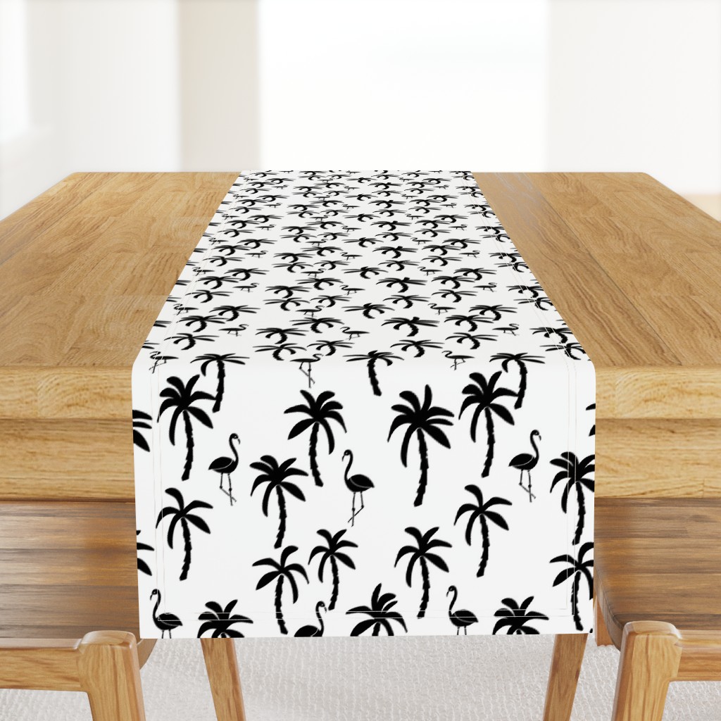 palm tree // black and white palms palm trees palm print flamingo bird summer kids monochrome