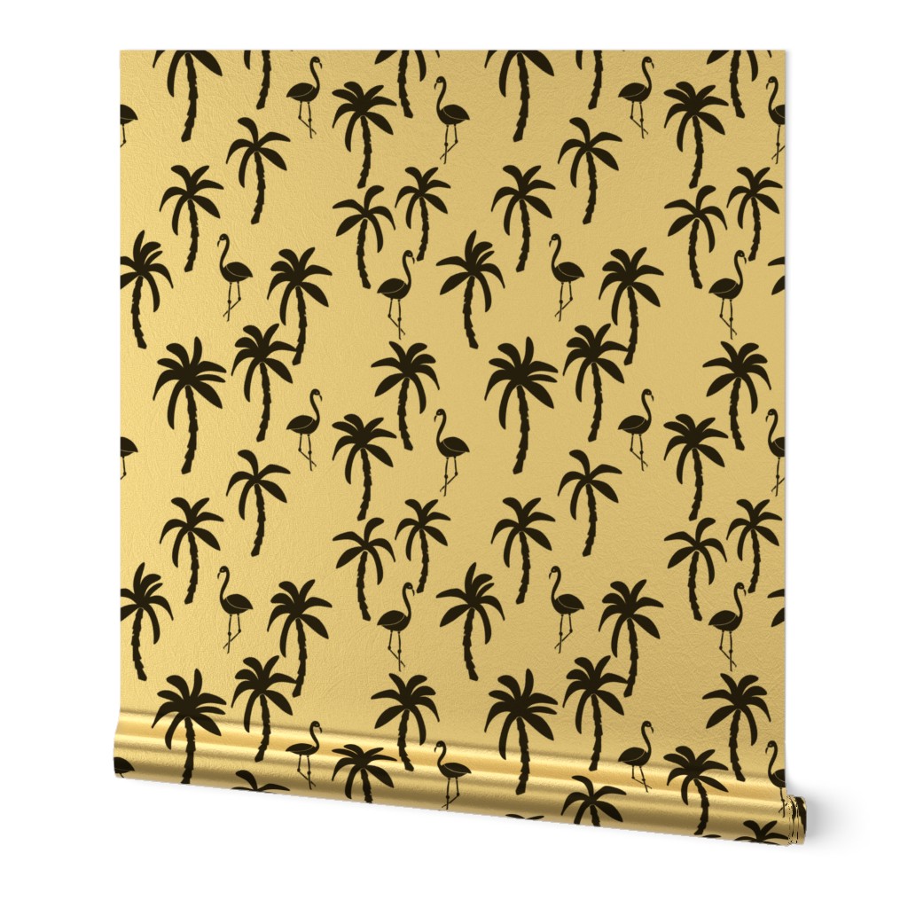 palm tree // black and white palms palm trees palm print flamingo bird summer kids monochrome