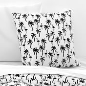 palm tree // black and white palms palm trees palm print flamingo bird summer kids monochrome