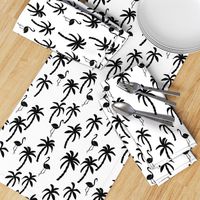 palm tree // black and white palms palm trees palm print flamingo bird summer kids monochrome