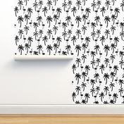 palm tree // black and white palms palm trees palm print flamingo bird summer kids monochrome