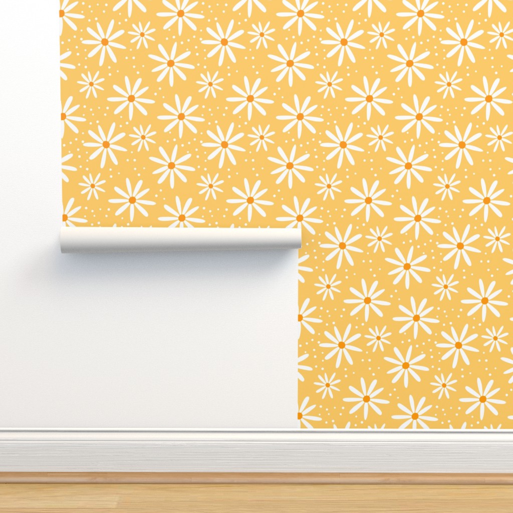 Happy summer daisy Wallpaper | Spoonflower