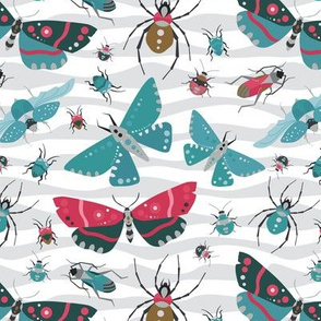 The Bug Invasion - Teal & Reds