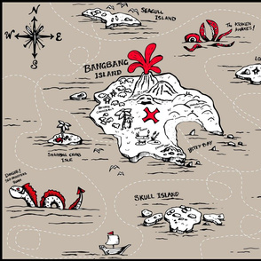 Pirate Island FQ Map 21'' x 18''