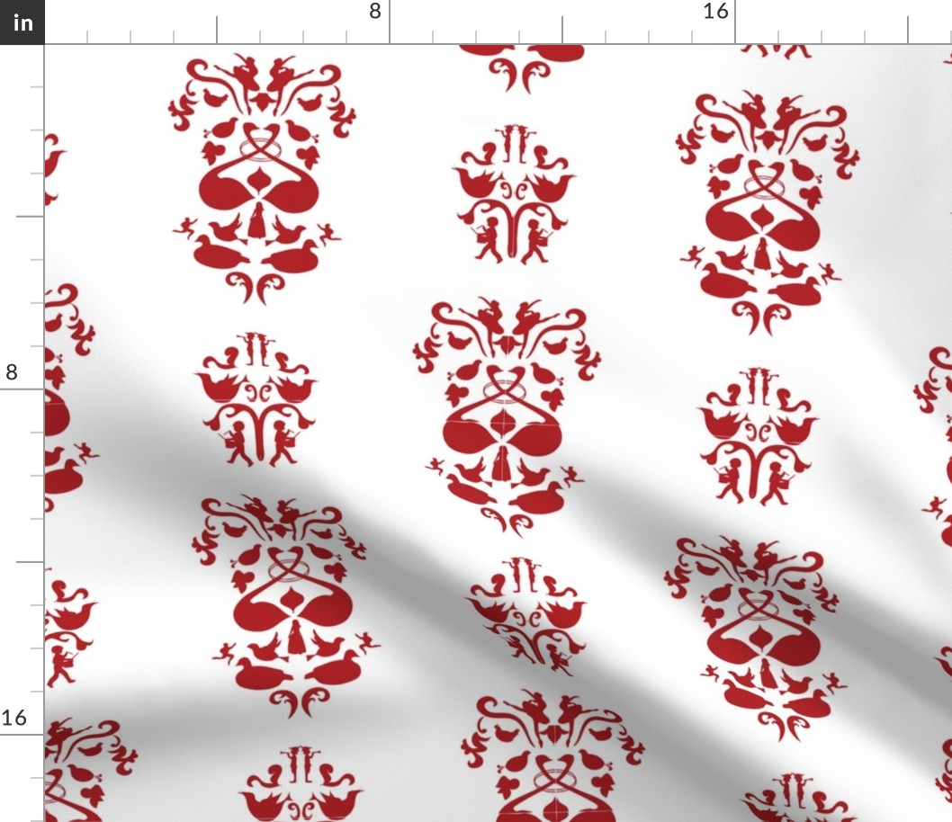 12 Days of Christmas Damask