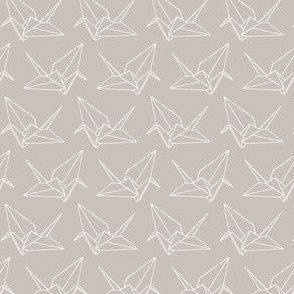 Origami Crane Outlines: Warm Gray