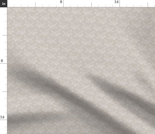 Tissu Au Mètre Oiseau Gris Grue Japonais Origami