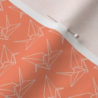 Origami Crane Outlines: Coral