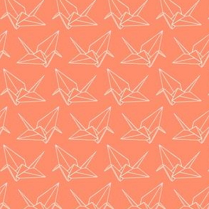Origami Crane Outlines: Coral
