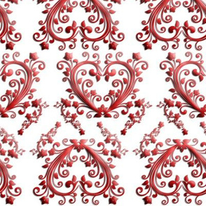 Florial Hearts Seamless Pattern White