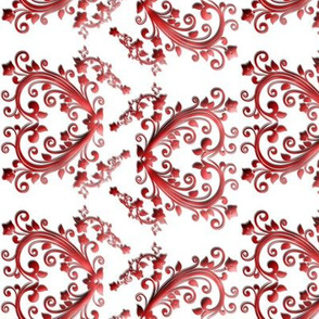 Floral Hearts Seamless Pattern White