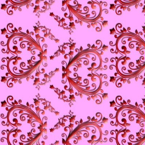 Floral Hearts Seamless Pattern Pink 