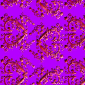 Floral Hearts Seamless Pattern Purple 