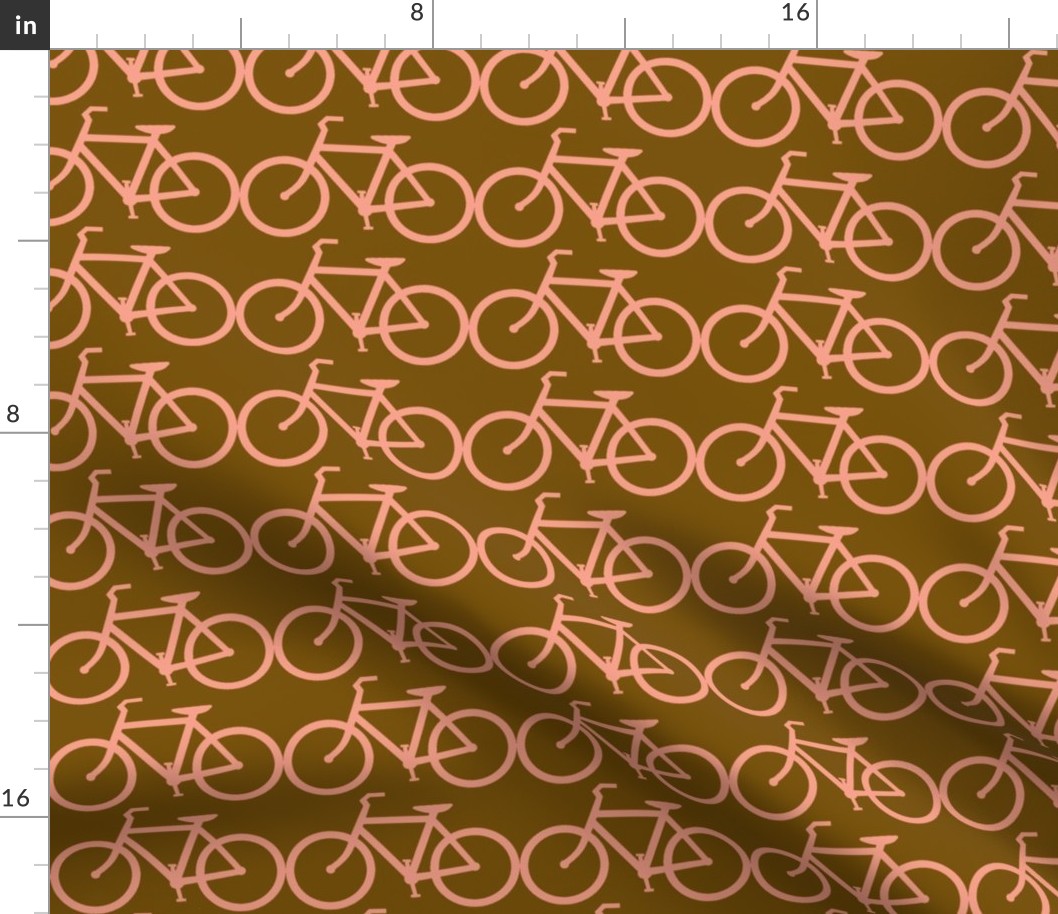 bicycle symbol brown & coral