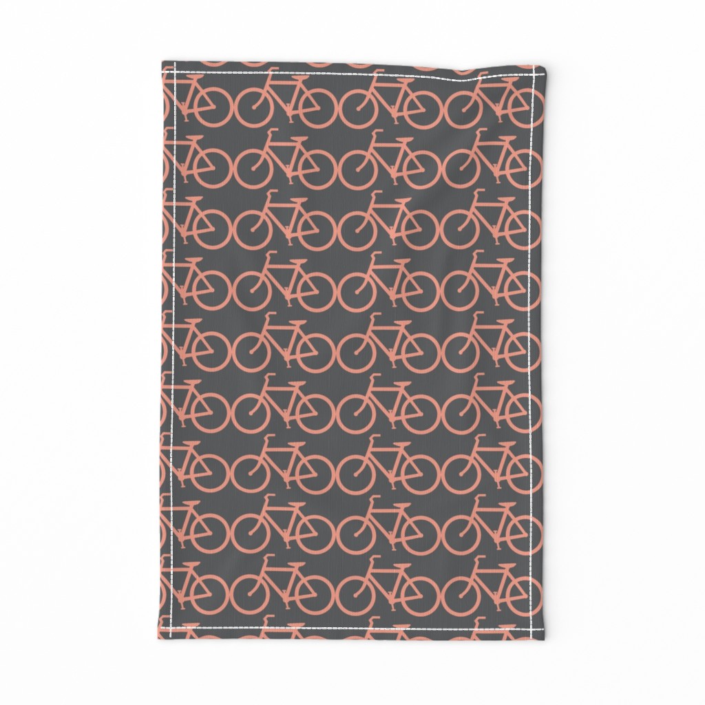 bicycle symbol gray & coral