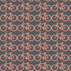 bicycle symbol gray & coral