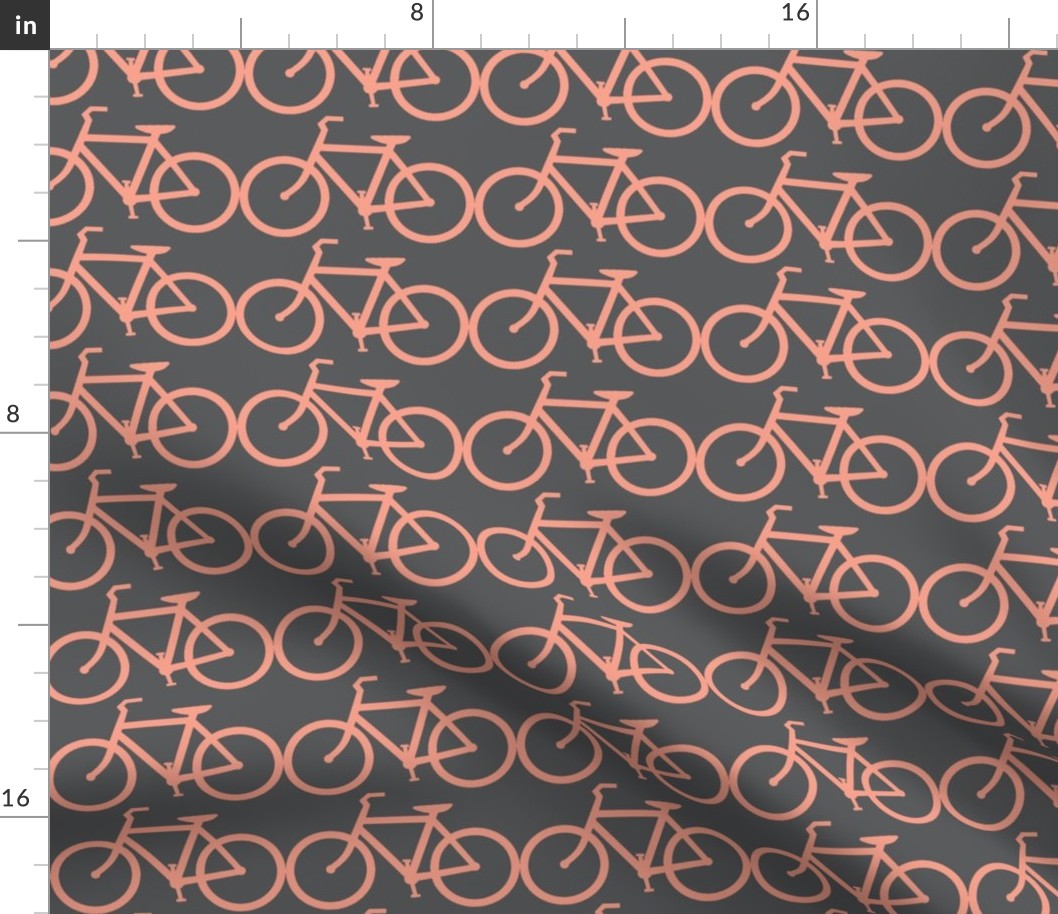 bicycle symbol gray & coral