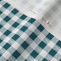 gingham - teal blue