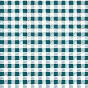 gingham - teal blue